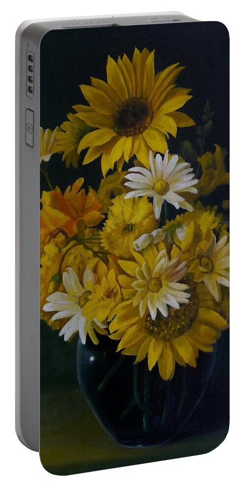 Still Life Portable Battery Charger featuring the painting Summer abundance by George Tuffy