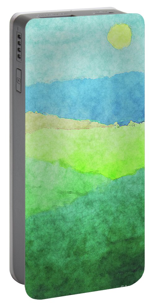 Summer Portable Battery Charger featuring the digital art Summer Adventure To The Beach by Phil Perkins