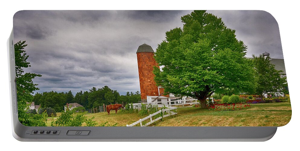 Green Portable Battery Charger featuring the photograph Summer At The Farm by Tricia Marchlik