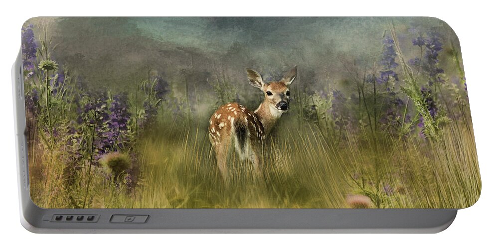 Summer Portable Battery Charger featuring the digital art Summer Beauty by TnBackroadsPhotos