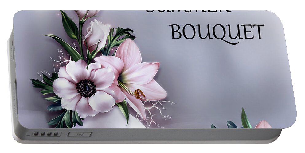 Summer Bouquet Portable Battery Charger featuring the digital art Summer Bouquet by John Junek