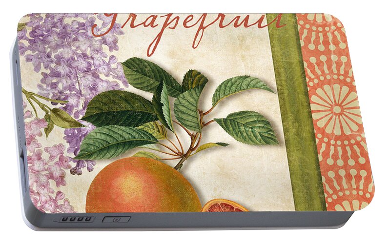 Citrus Portable Battery Charger featuring the painting Summer Citrus Grapefruit by Mindy Sommers
