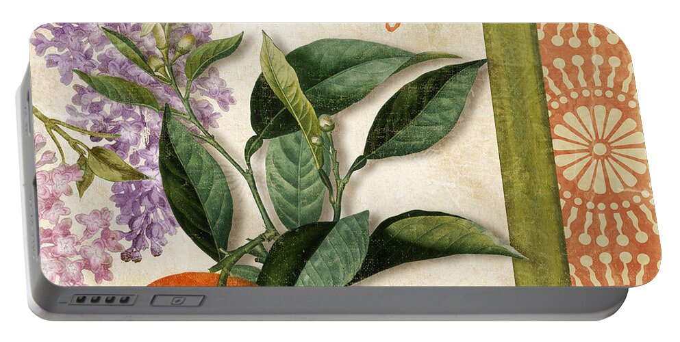 Citrus Portable Battery Charger featuring the painting Summer Citrus Orange by Mindy Sommers