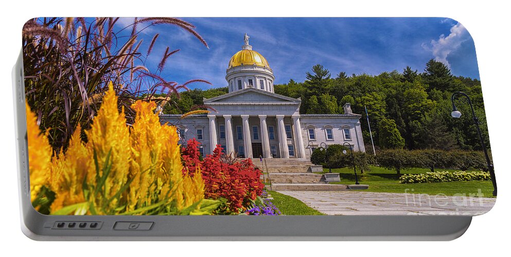 Vermont; New England; Montpelier Vermont; Vermont Statehouse; Summer; Green Mountains; Scenic Vermont Photography; Scenic Vermont Portable Battery Charger featuring the photograph Summer flowers by Scenic Vermont Photography