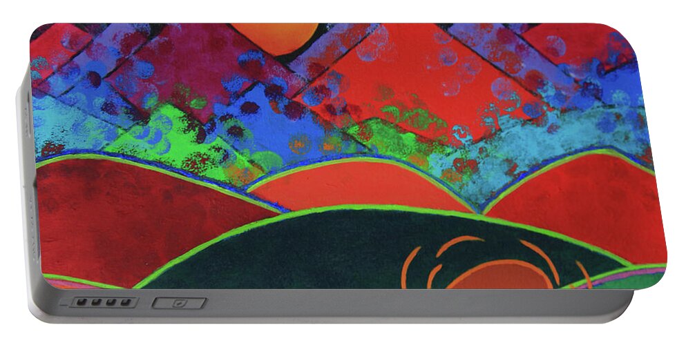 Art Portable Battery Charger featuring the painting Summer Guardian Bear by Jeanette French