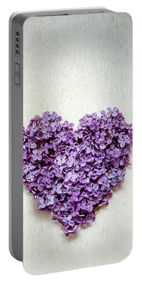 Abstract Portable Battery Charger featuring the photograph Summer Heart by Maria Heyens