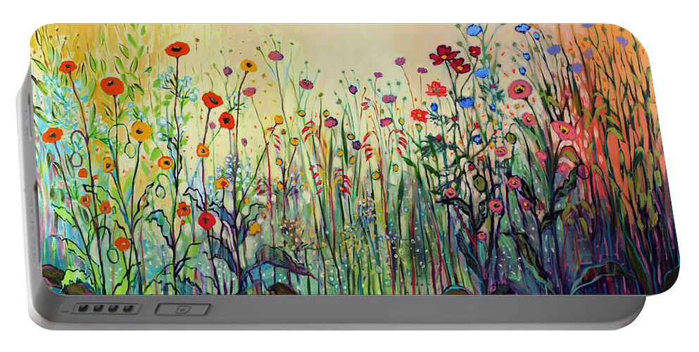 Floral Portable Battery Charger featuring the painting Summer Joy by Jennifer Lommers