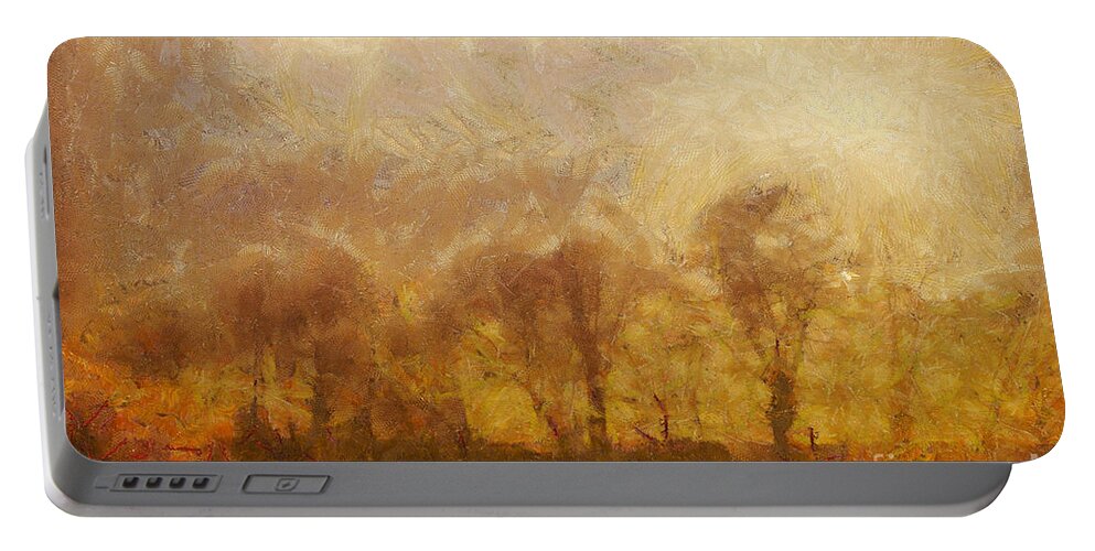 Painting Portable Battery Charger featuring the painting Summer landscape by Dimitar Hristov