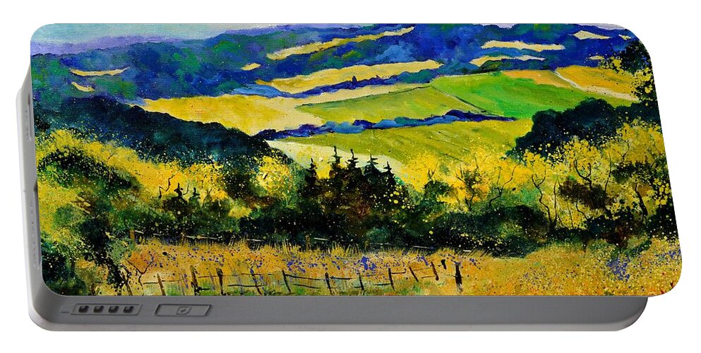 Landscape Portable Battery Charger featuring the painting Summer Landscape by Pol Ledent