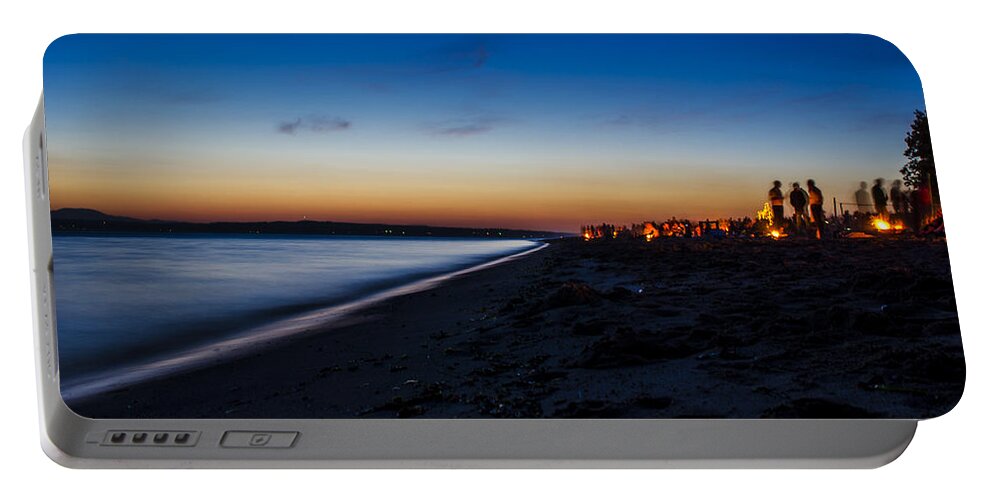 Freedom Portable Battery Charger featuring the photograph Summer Night at the Beach by Pelo Blanco Photo