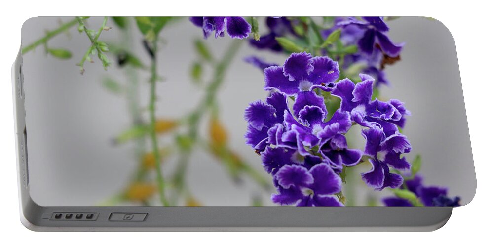 Flower Portable Battery Charger featuring the photograph Summer Purple Bloom by Mary Anne Delgado
