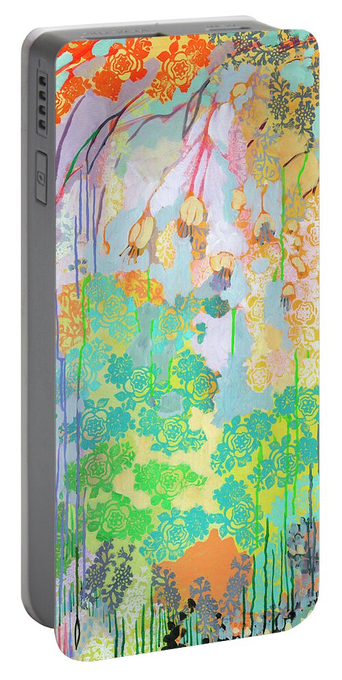 Tree Portable Battery Charger featuring the painting Summer Rain Part 2 by Jennifer Lommers