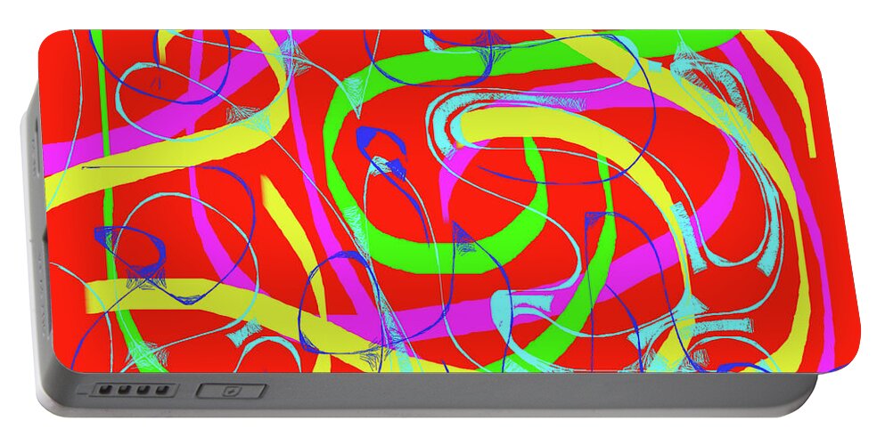 Abstract Portable Battery Charger featuring the painting Summer Rhythm by Chani Demuijlder