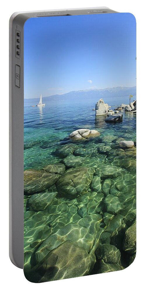 Lake Tahoe Portable Battery Charger featuring the photograph Summer Sail Portrait by Sean Sarsfield