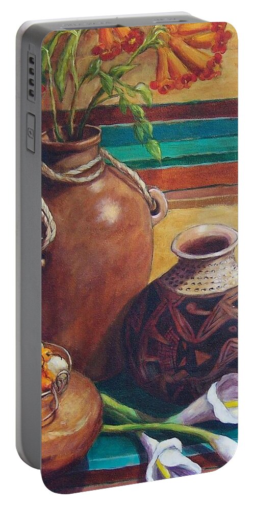 Still Life Portable Battery Charger featuring the painting Summer Still life by Candy Mayer