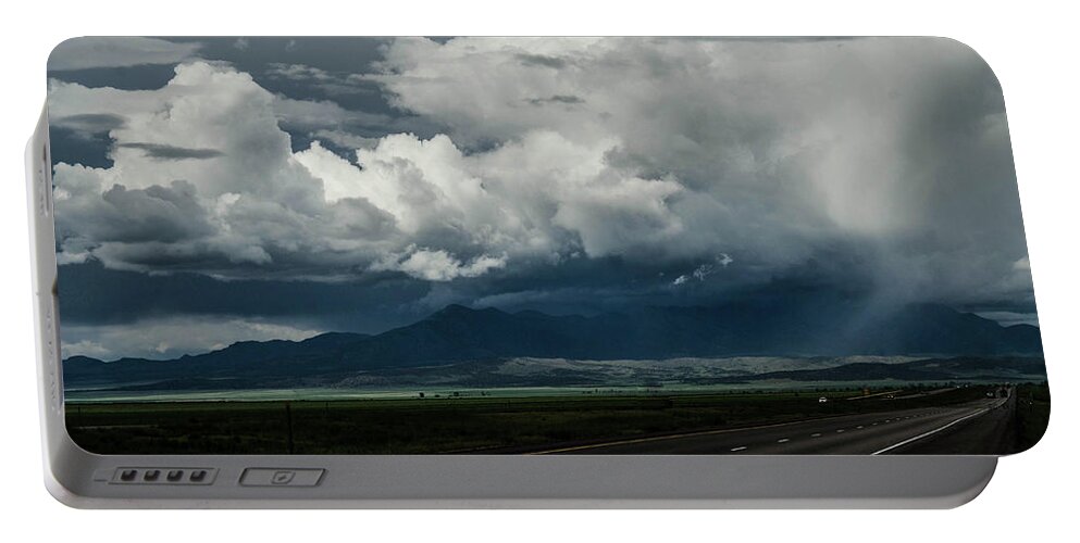 Utah Summer Storm Interstate 15 Portable Battery Charger featuring the photograph Summer Storm by William Kimble