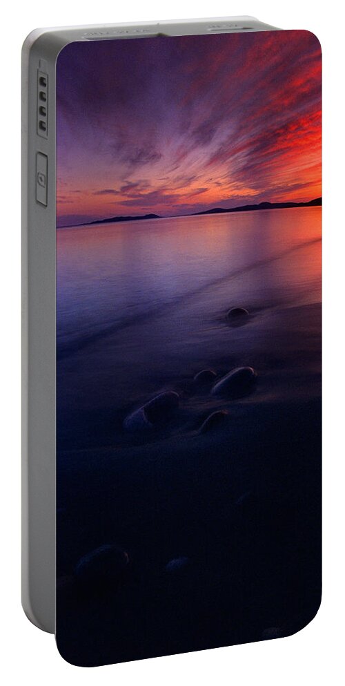 Lake Superior Portable Battery Charger featuring the photograph Summer Sunset    by Doug Gibbons