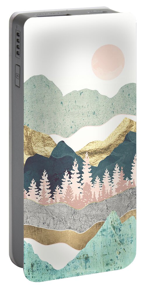 Summer Portable Battery Charger featuring the digital art Summer Vista by Spacefrog Designs