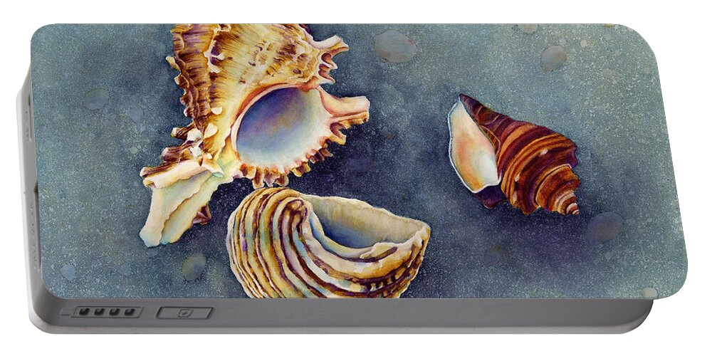 Seashell Portable Battery Charger featuring the painting Summer Whispers by Hailey E Herrera