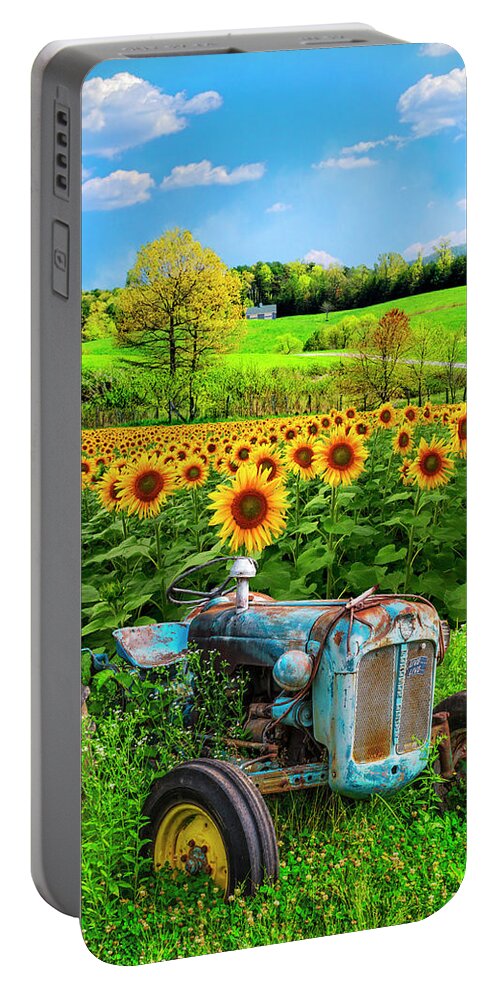 Appalachia Portable Battery Charger featuring the photograph Summertime Gold and Blue by Debra and Dave Vanderlaan