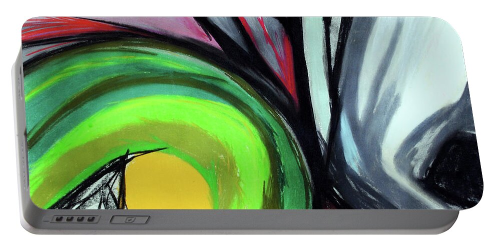 Abstract Portable Battery Charger featuring the painting Sun Burst by George D Gordon III