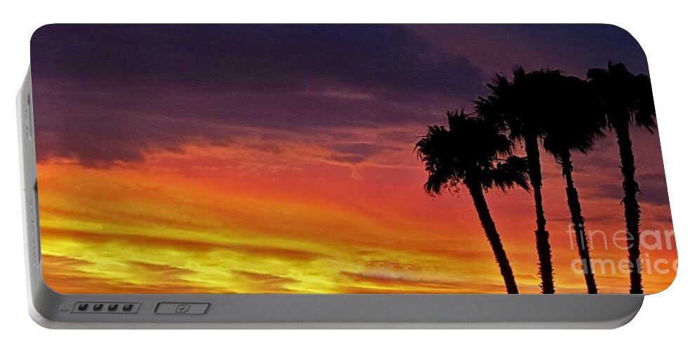 California Sunset Portable Battery Charger featuring the photograph Sun Rest by Angela J Wright