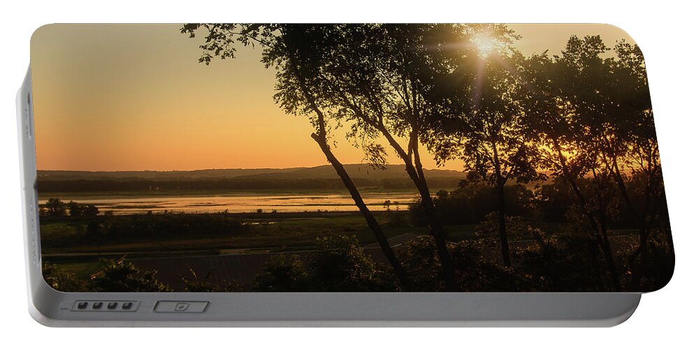 Galena Portable Battery Charger featuring the photograph Sun Sets on the Backwaters by Joni Eskridge