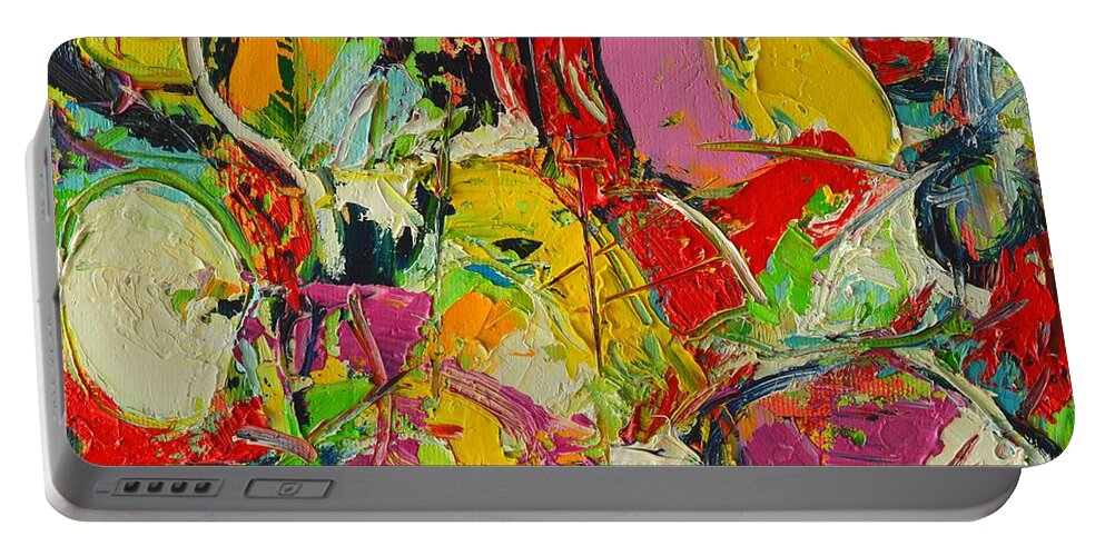Abstract Portable Battery Charger featuring the painting Sunday Mood by Ana Maria Edulescu