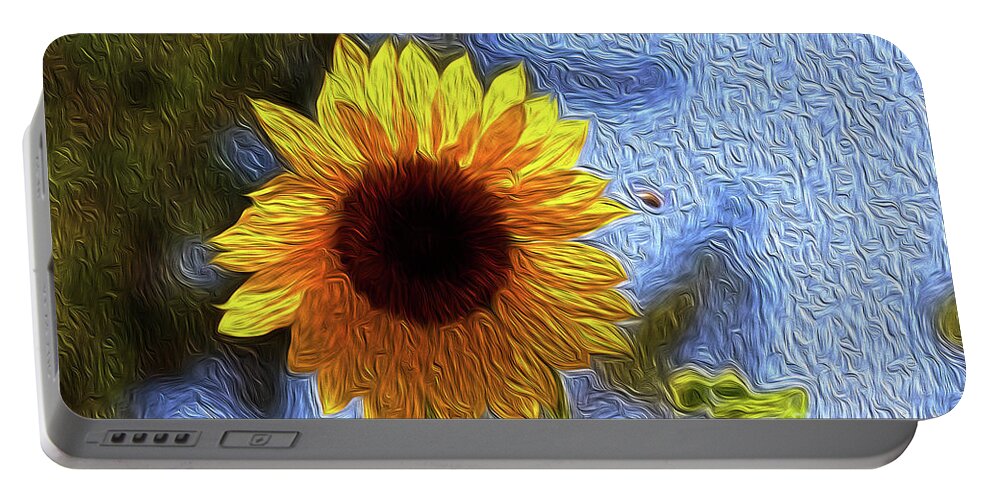 Sunflower Portable Battery Charger featuring the painting Sunflower B by Francelle Theriot