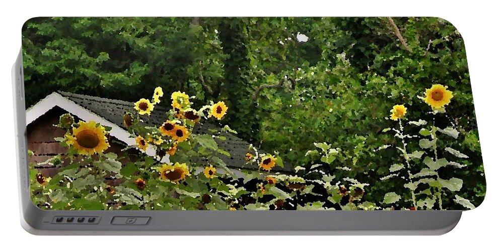 Sunflower Portable Battery Charger featuring the photograph Sunflowers at the Good Earth Market by Kim Bemis