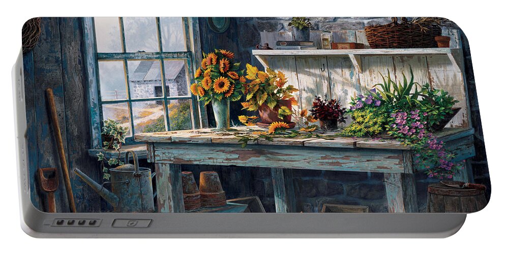 Michael Humphries Portable Battery Charger featuring the painting Sunlight Suite by Michael Humphries