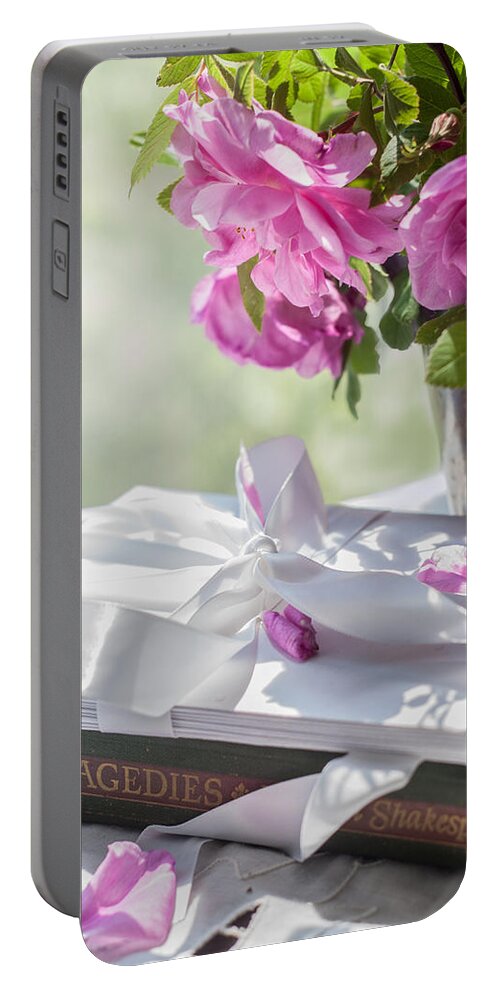 Roses Portable Battery Charger featuring the photograph Sunlit Tragedies by Maggie Terlecki