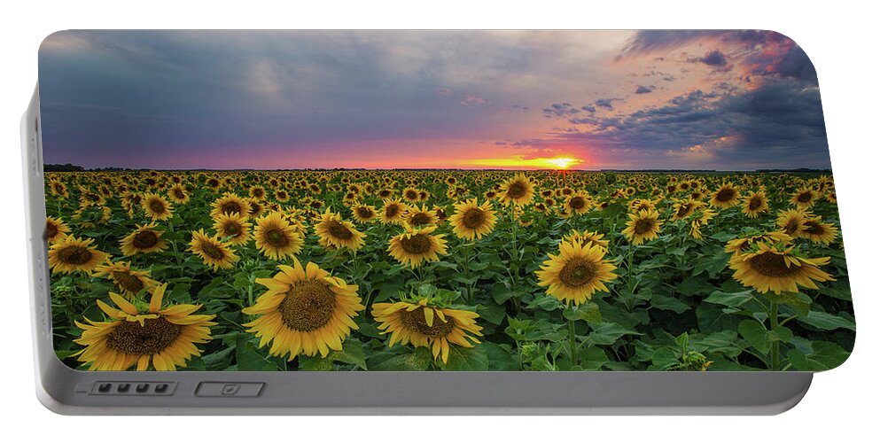 Sunflowers Portable Battery Charger featuring the photograph Sunny Disposition by Aaron J Groen