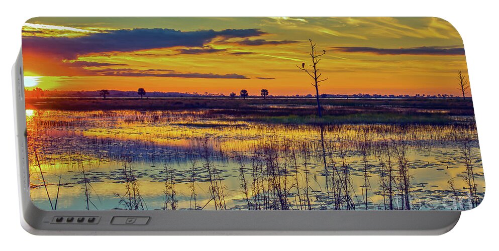 Bird Portable Battery Charger featuring the photograph Sunrise at a Wildlife Paradise by DB Hayes