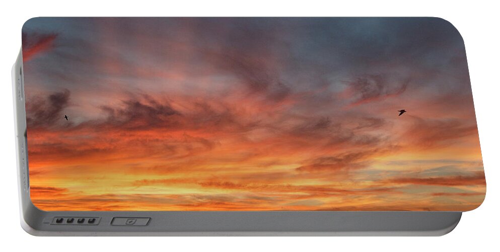 Kansas Portable Battery Charger featuring the photograph Sunrise at Cheyenne Bottoms 01 by Rob Graham