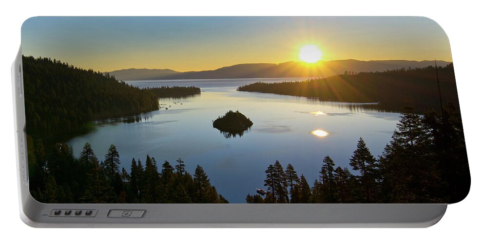 Tahoe Portable Battery Charger featuring the photograph Sunrise at Lake Tahoe - California by Brendan Reals