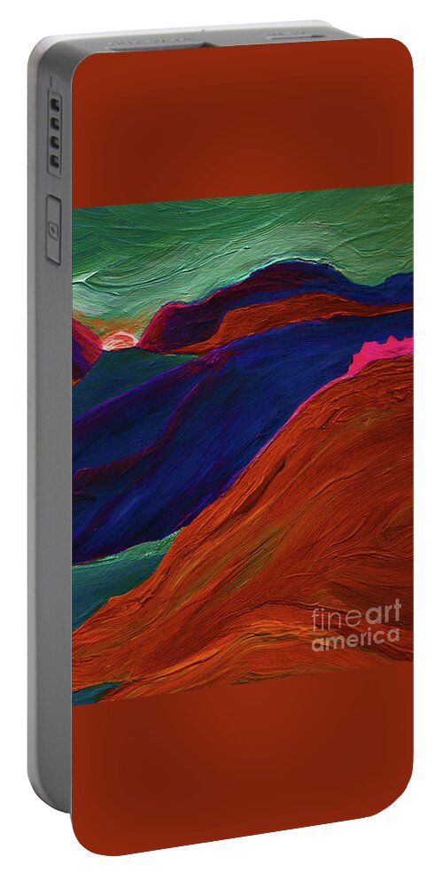 Castle Portable Battery Charger featuring the painting Sunrise Castle 2 by First Star Art