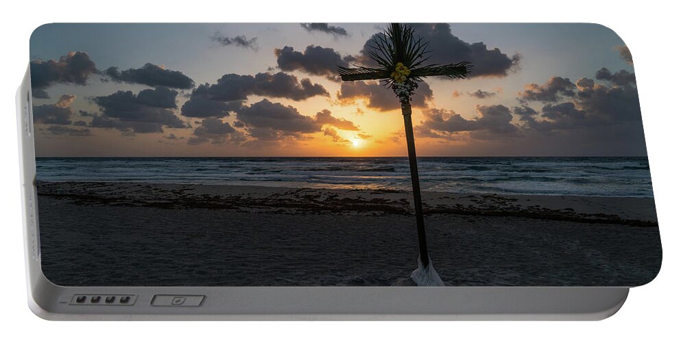 Florida Portable Battery Charger featuring the photograph Sunrise Easter Cross Delray Beach Florida by Lawrence S Richardson Jr