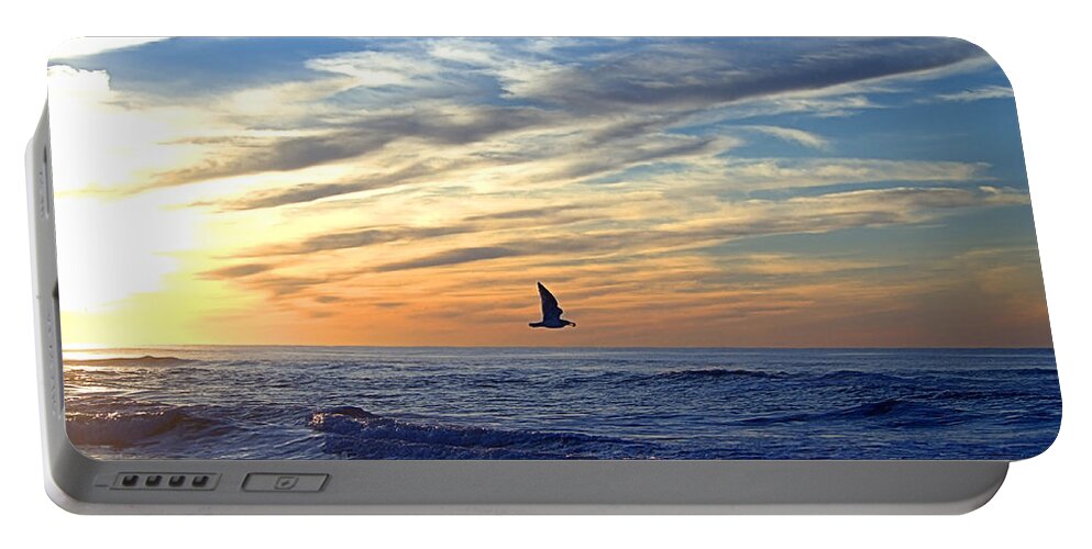 Gull Portable Battery Charger featuring the photograph Sunrise Gull by Newwwman