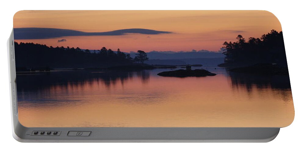 Sunrise Portable Battery Charger featuring the photograph Sunrise in Blue Hill IV by Greg DeBeck