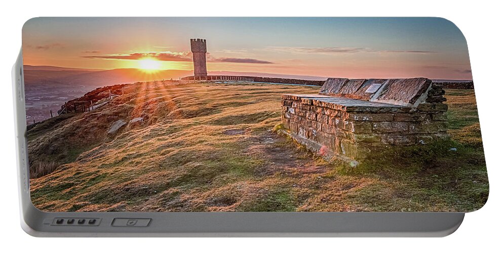 Cowling Portable Battery Charger featuring the photograph Sunrise in Cowling on last day of April by Mariusz Talarek