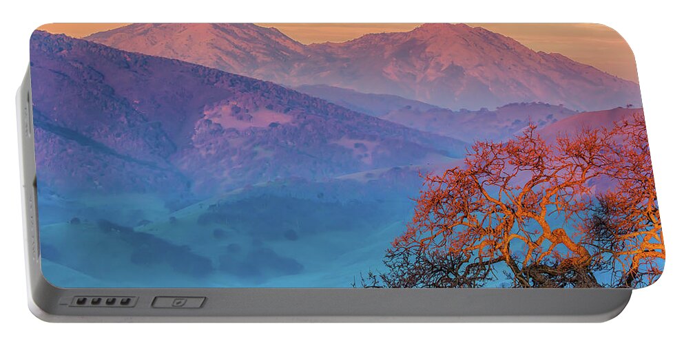 Landscape Portable Battery Charger featuring the photograph Sunrise Light on Mt. Diablo by Marc Crumpler