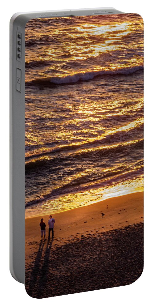 Atlantic Portable Battery Charger featuring the photograph Sunrise on Melbourne Beach by Frank Mari