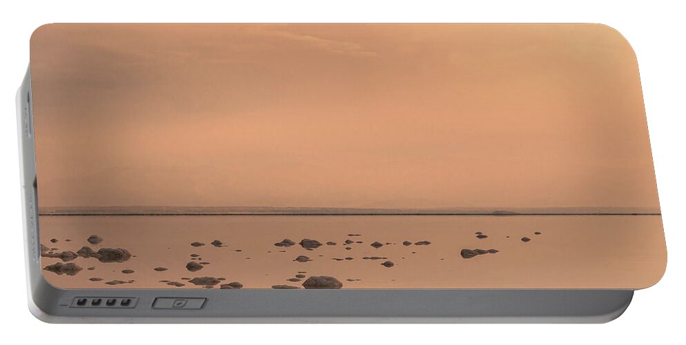 Sun Portable Battery Charger featuring the photograph Sunrise on the Dead Sea-2 by Sergey Simanovsky