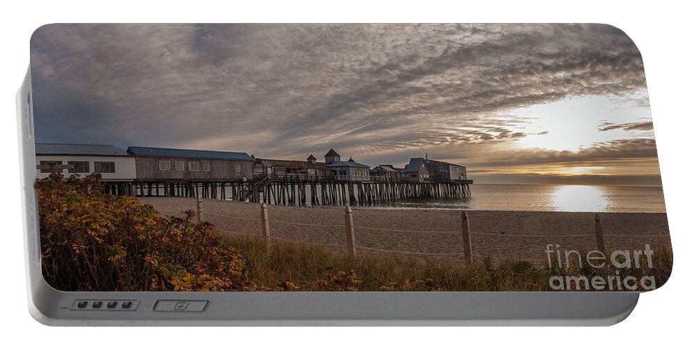 Maine Portable Battery Charger featuring the photograph Sunrise on the empty beach by David Bishop