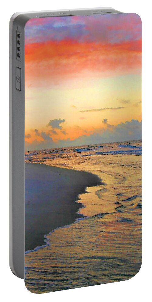 Sunrise Portable Battery Charger featuring the photograph Sunrise on the Gulf by Kristin Elmquist