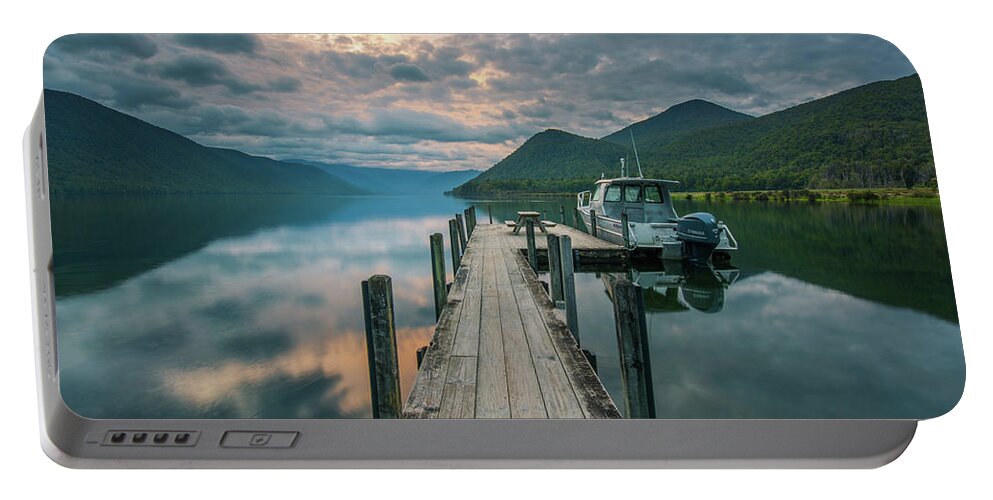 Lake Rotoroa Portable Battery Charger featuring the photograph Sunrise Over Lake Rotoroa by Racheal Christian
