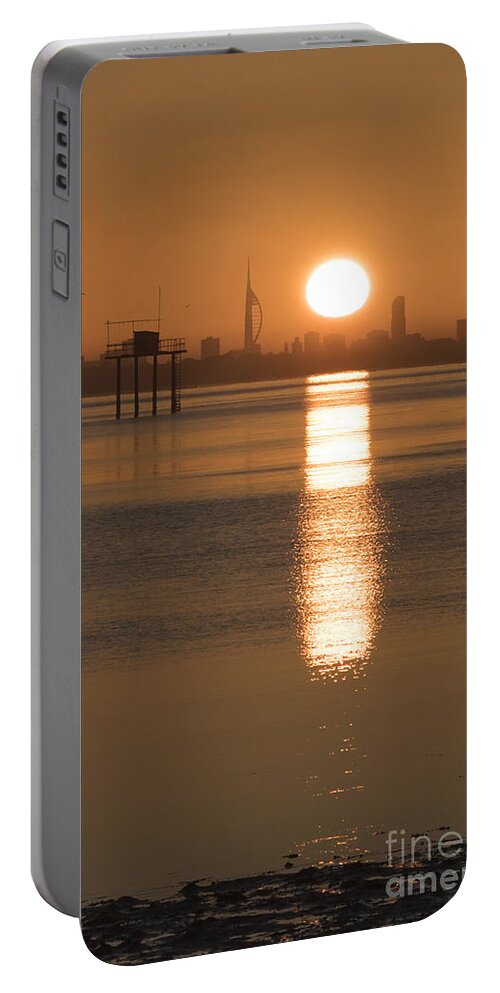 Sun Portable Battery Charger featuring the photograph Sunrise over Portsmouth by Clayton Bastiani