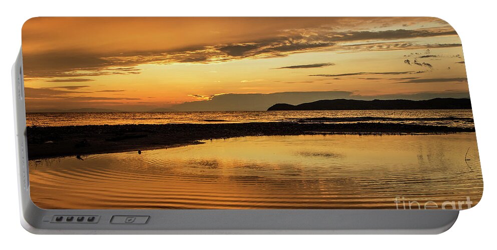 Sunset Portable Battery Charger featuring the photograph Sunset and Reflection by Daliana Pacuraru