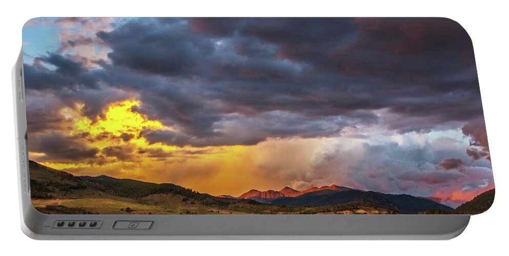 Sunset Portable Battery Charger featuring the photograph Sunset at Arapahoe Basin and Keystone by Stephen Johnson